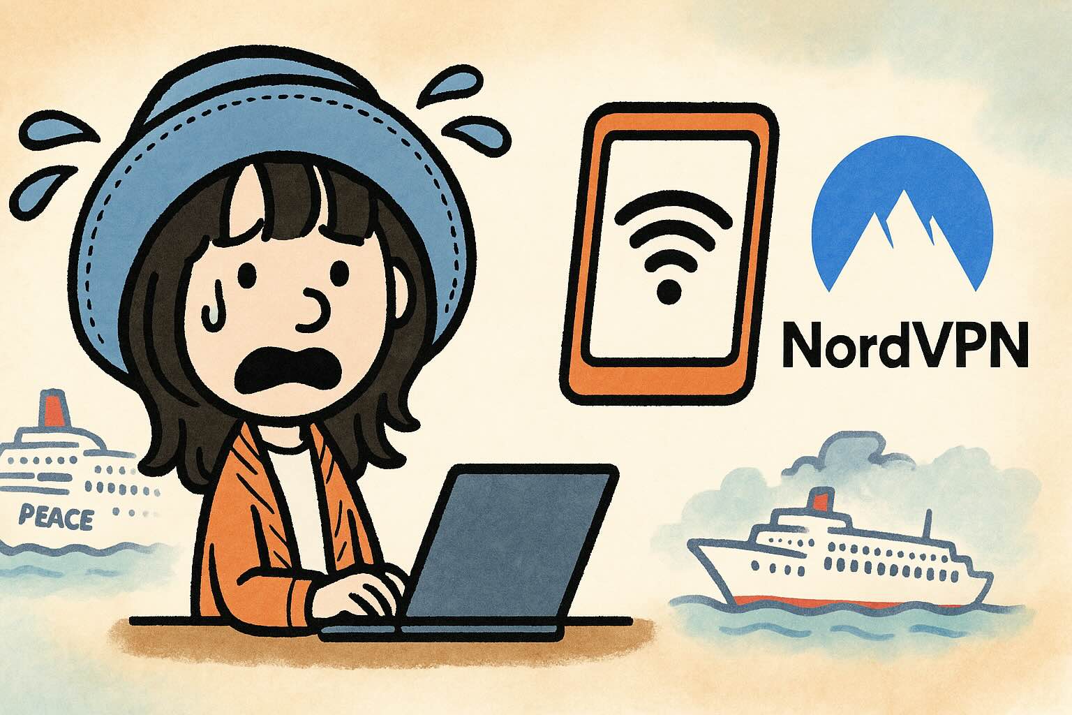 海外旅行やクルーズ VPN対策NordVPN