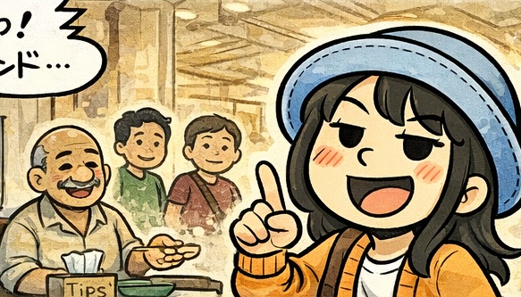 エジプト旅行のトイレで料金が毎回変わって戸惑うAppyの4コマ漫画のアイキャッチ（Toilet 3EGPなのに値段交渉される・チップ文化・空港でも交渉不可）