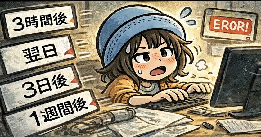 AIに「サーバー引越しは簡単ですぐ終わる」と言われて始めたら1週間かかったAppyの実話4コマ漫画のアイキャッチ｜ブログ運営あるある