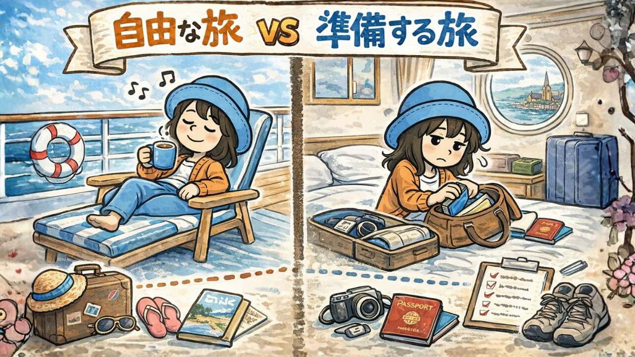 ピースボート準備中のゆる漫画｜サリーさんと日本脱出チャンネルのYouTubeライブを楽しみにするイメージ