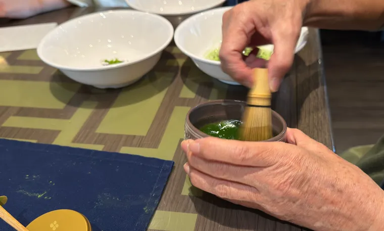 船内で点ててもらった抹茶