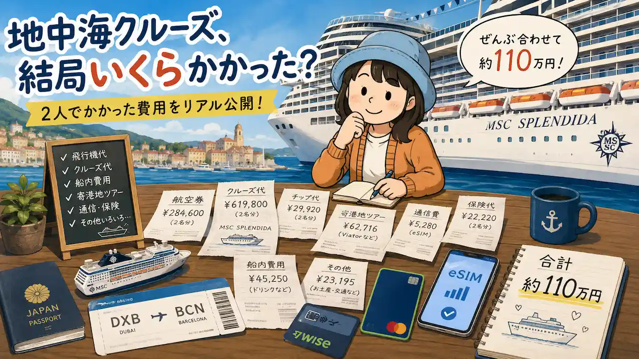 MSCスプレンディダ地中海クルーズ総費用｜2人で約110万円かかった費用内訳を考えるAppy