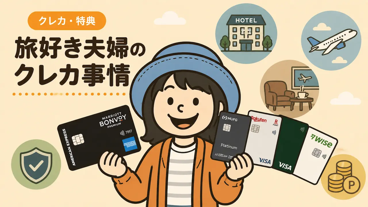 長期クルーズや海外旅行で使うAppy家のクレジットカード4枚とWiseカードの運用イメージ