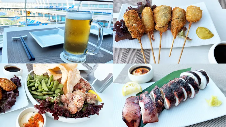 ピースボート船内の有料レストランで食べた居酒屋風料理