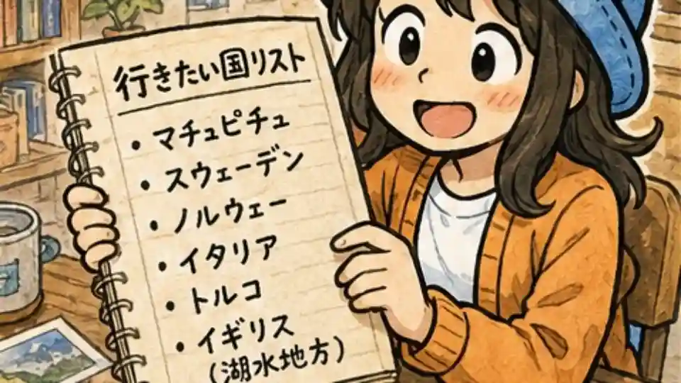 5年前の行きたい国リストを見返すAppyの漫画アイキャッチ