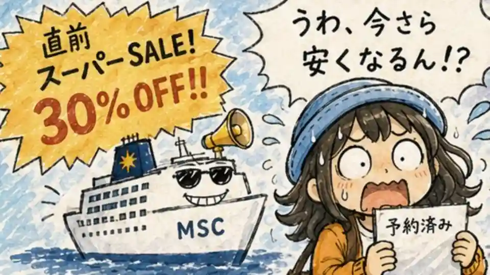 クルーズ予約のタイミングに悩むAppyの漫画アイキャッチ