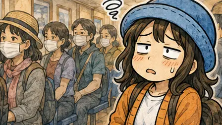 医務室前の長い行列を見て、うんざりした表情で待つAppyの漫画アイキャッチ。